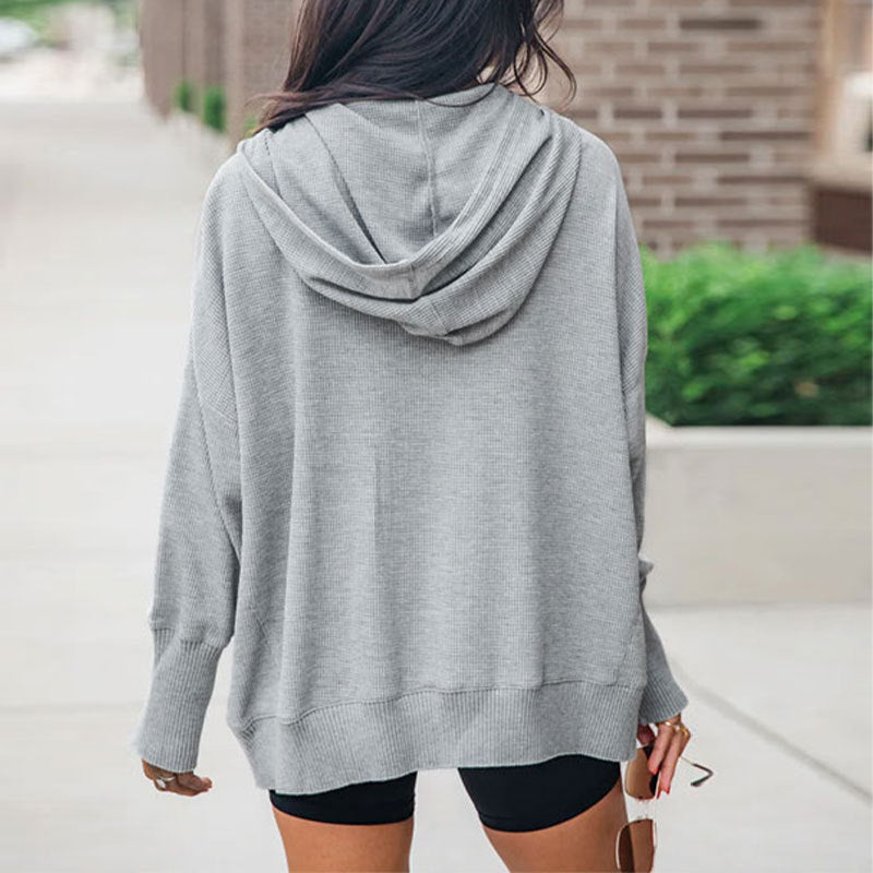 Women's Cardigan Button Hooded Loose Sweater