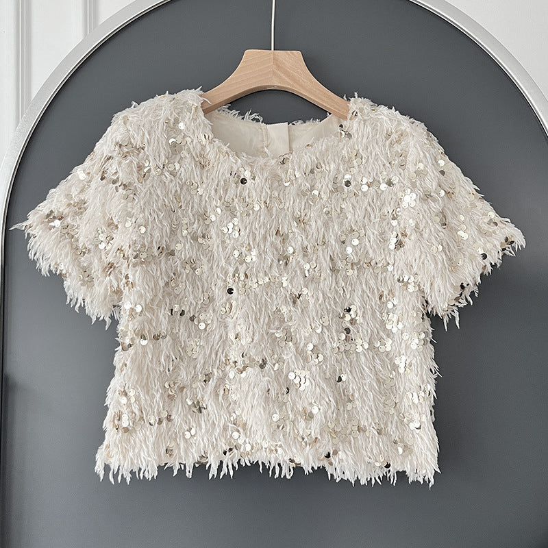 Sequined Top European And American Fashion Shiny T-shirt