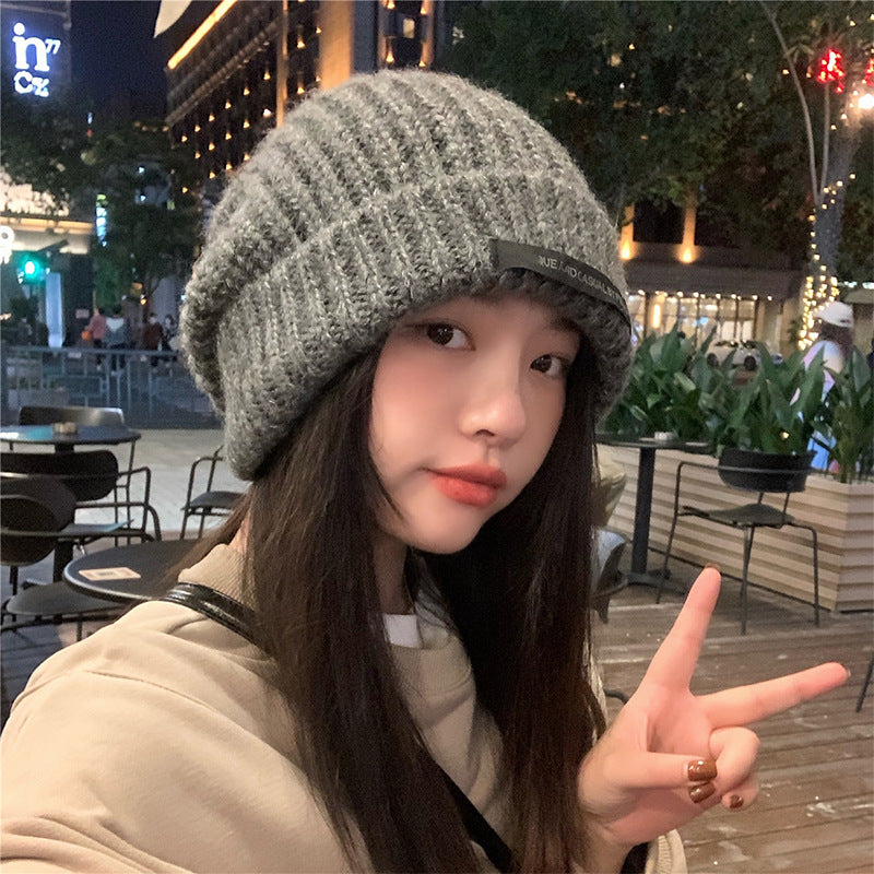 Women's Fashion Versatile Big Head Around Wool Hat