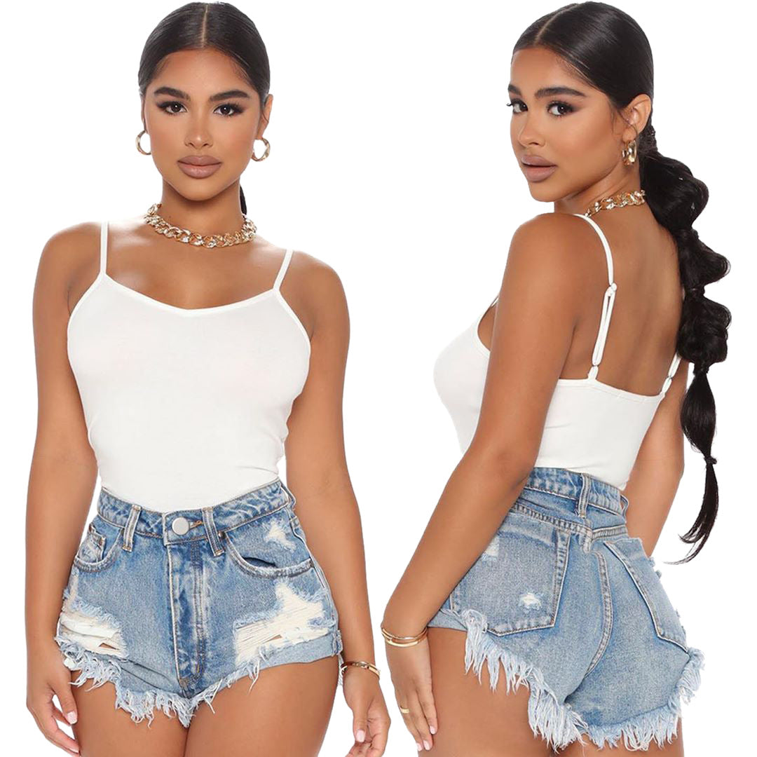 Fashion All-match Slim-fit Washed Ripped Denim