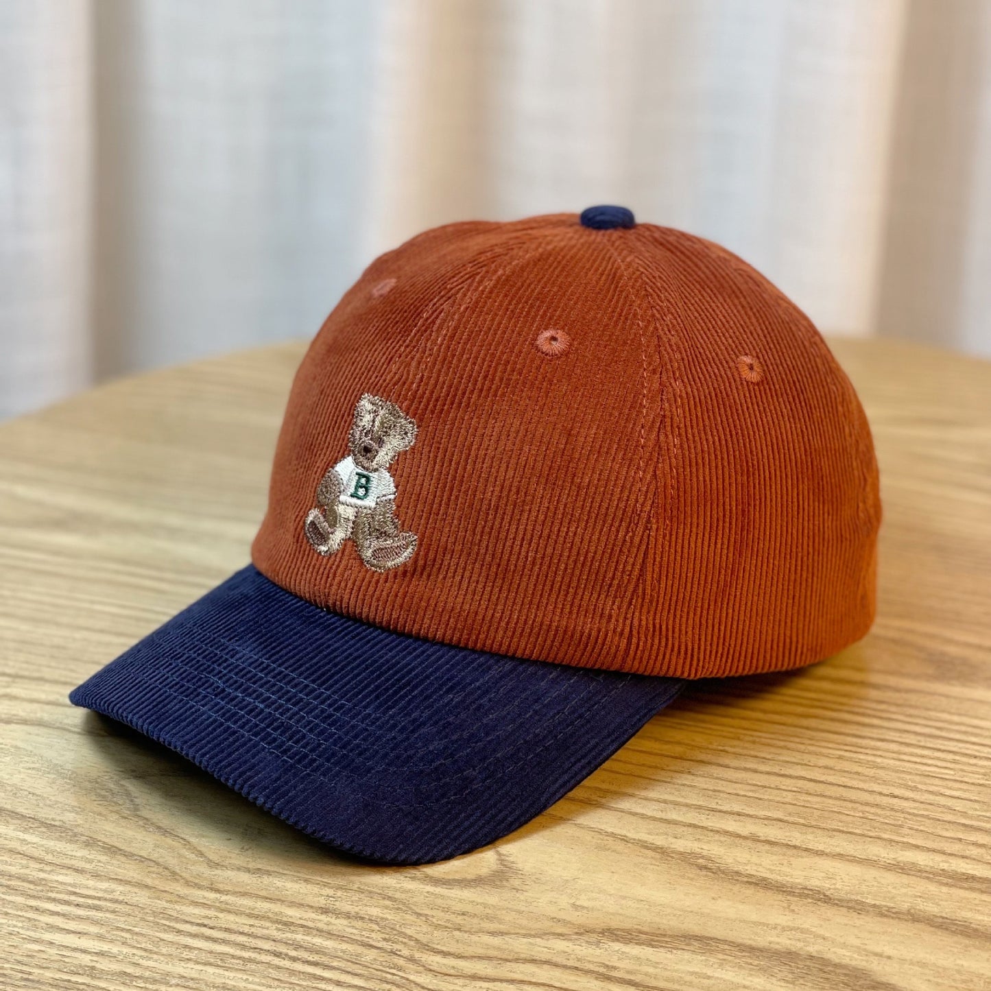 Color Matching Little Brown Bear Corduroy Peaked Cap