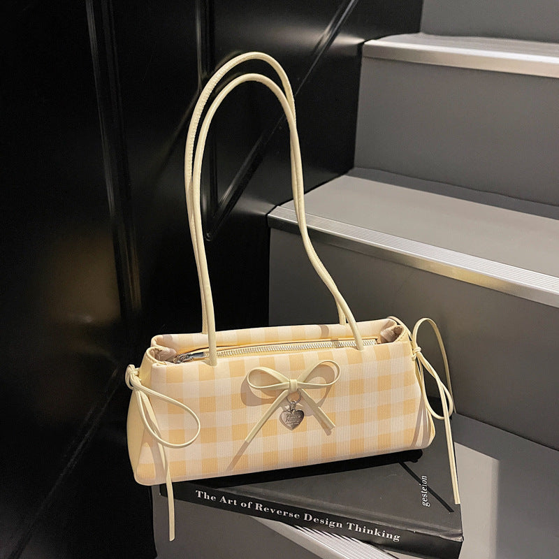 Contrast Color Bowknot Niche Sweet Girl Shoulder Bag