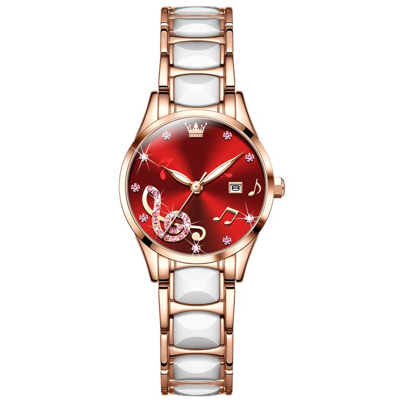 Mode diamantbelagt dame quartz ur