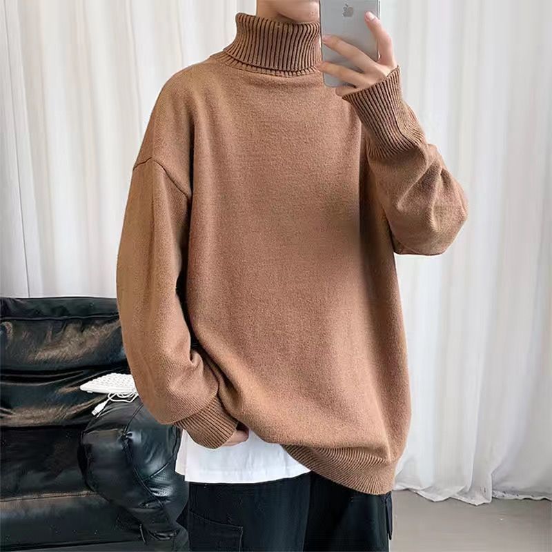 Turtleneck Sweater Men's Warm Solid Color Base Shirt