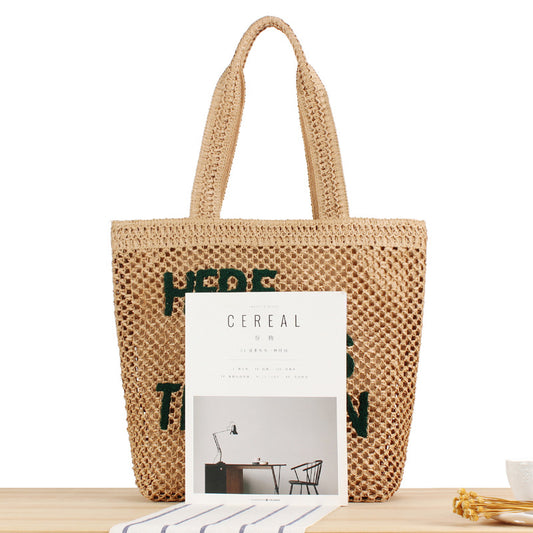 Large Capacity Business Commute Shoulder Minority All-match Straw Bag