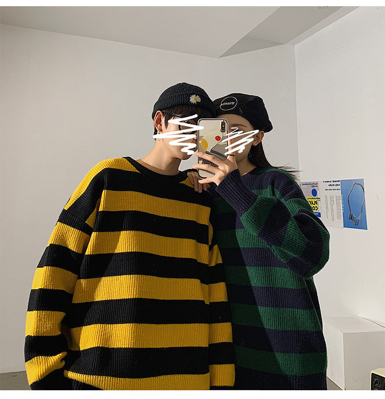 Men And Women Autumn And Winter Sweater Crew Neck Casual Loose Knit