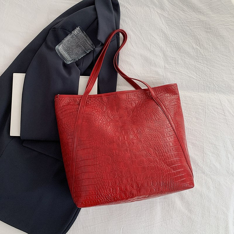 Retro Handheld Underarm Tote Bag Large Capacity Women