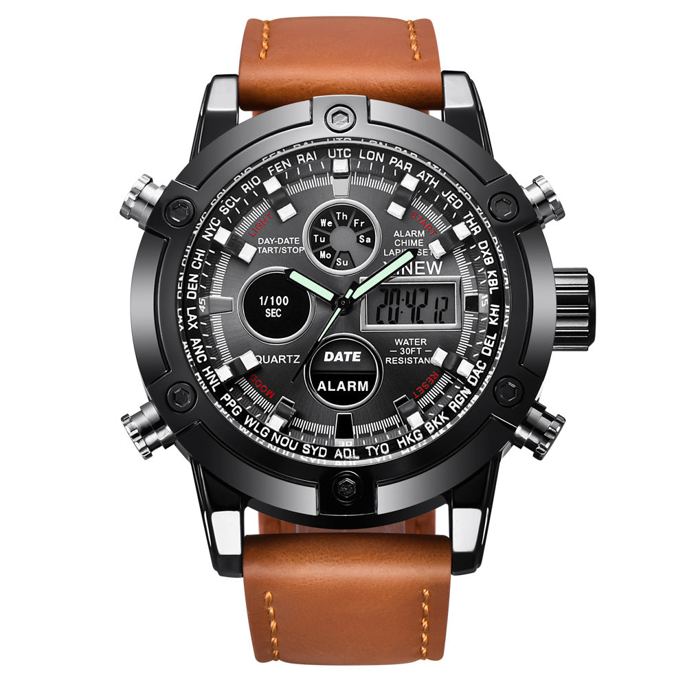 Men's Fashion Belt Multi-functional Watch