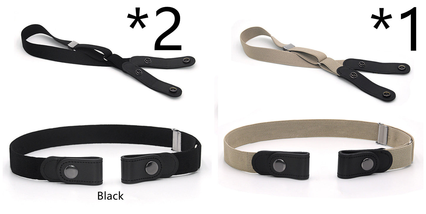 Jeans Belt Seamless Elastic Without Buckle All-match Lazy Belt