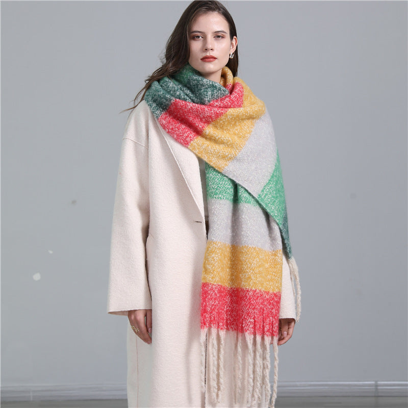 Ladies Fashion Scarf Faux Cashmere Plaid