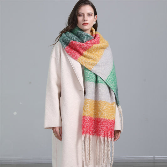 Ladies Fashion Scarf Faux Cashmere Plaid