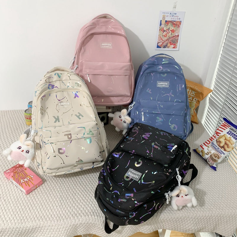 New Backpack Simple Fashion Letters Large Capacity Casual Computer Bag