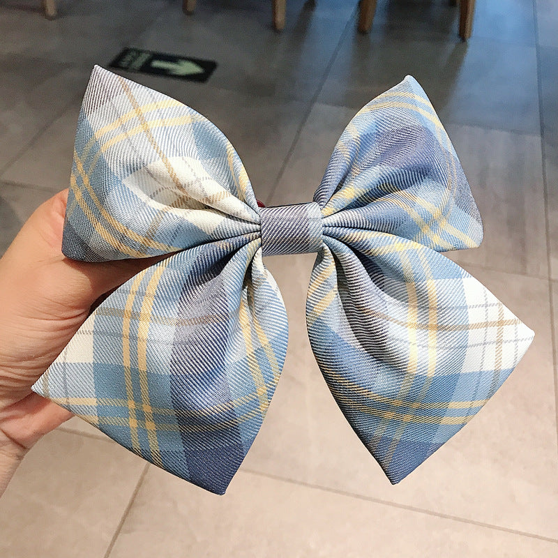 Girl's Plaid Bow Hairpin