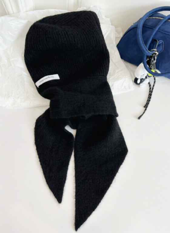 Big Head Knitted Shawl Scarf Integrated Wool Hat