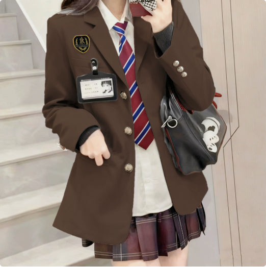 Springautumn Korean Style Navy Blazer For Women