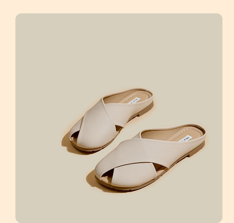 Soft Bottom Closed Toe Low-top Half Slippers For Women