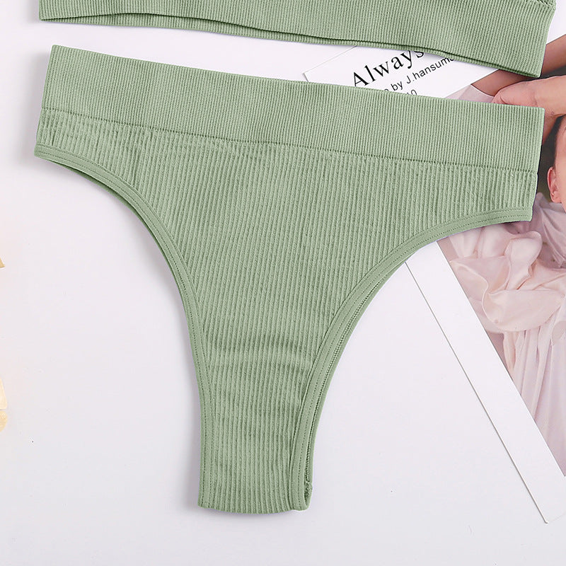 Threaded Cotton Solid Color Seamless BriefsXL