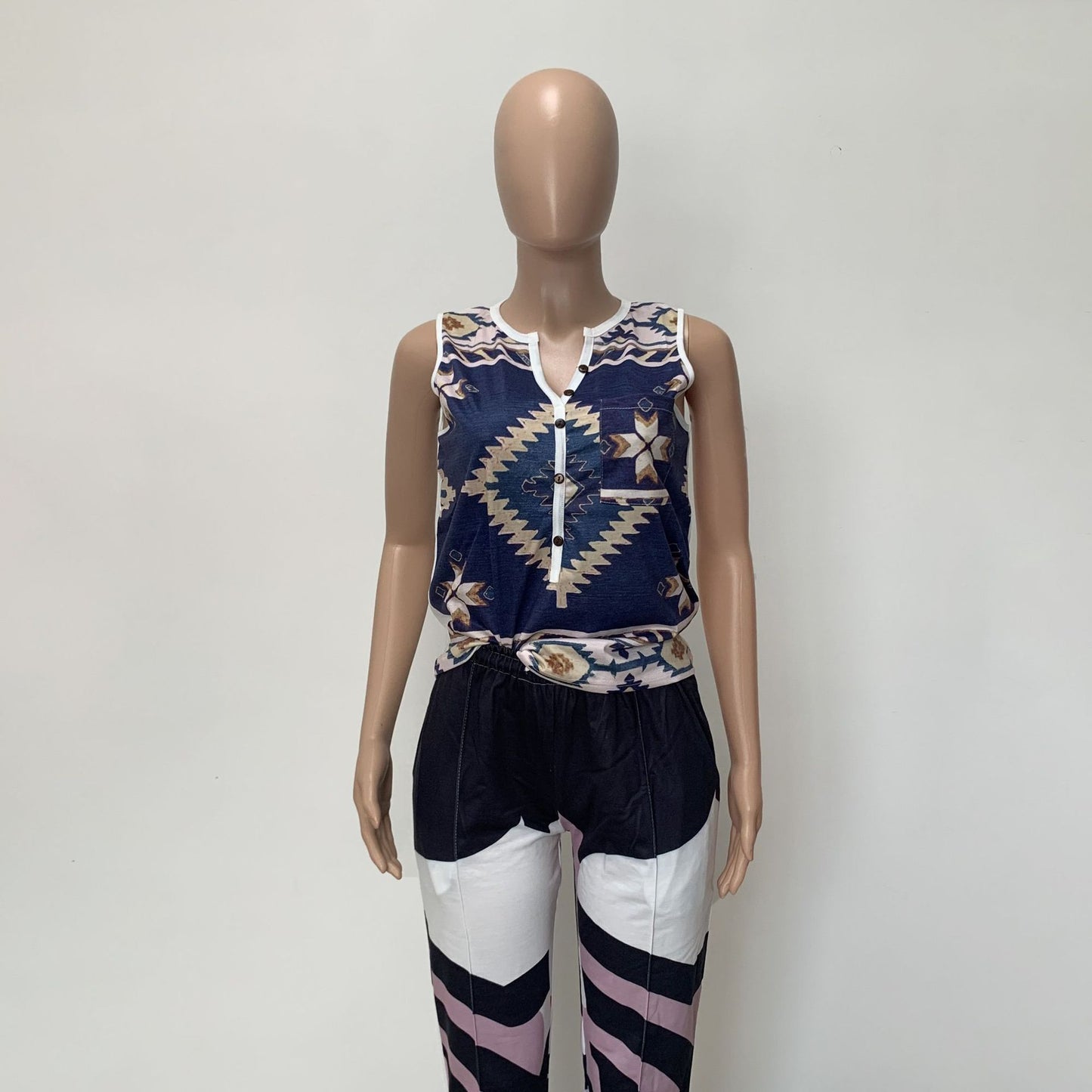 Printed Casual Tank Top Sleeveless T Shirt