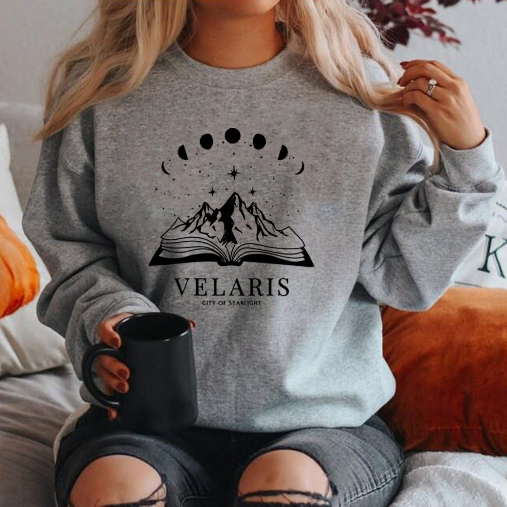 European And American Letter Pattern Three-dimensional Printing Crew Neck Pullover Sweatshirt