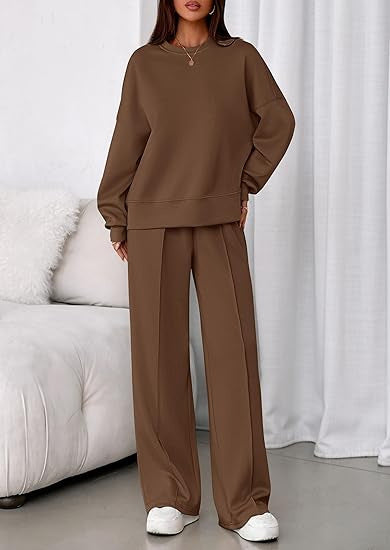 Solid-color Long-sleeve Hoodie And Zip-up Pants Two-piece Set
