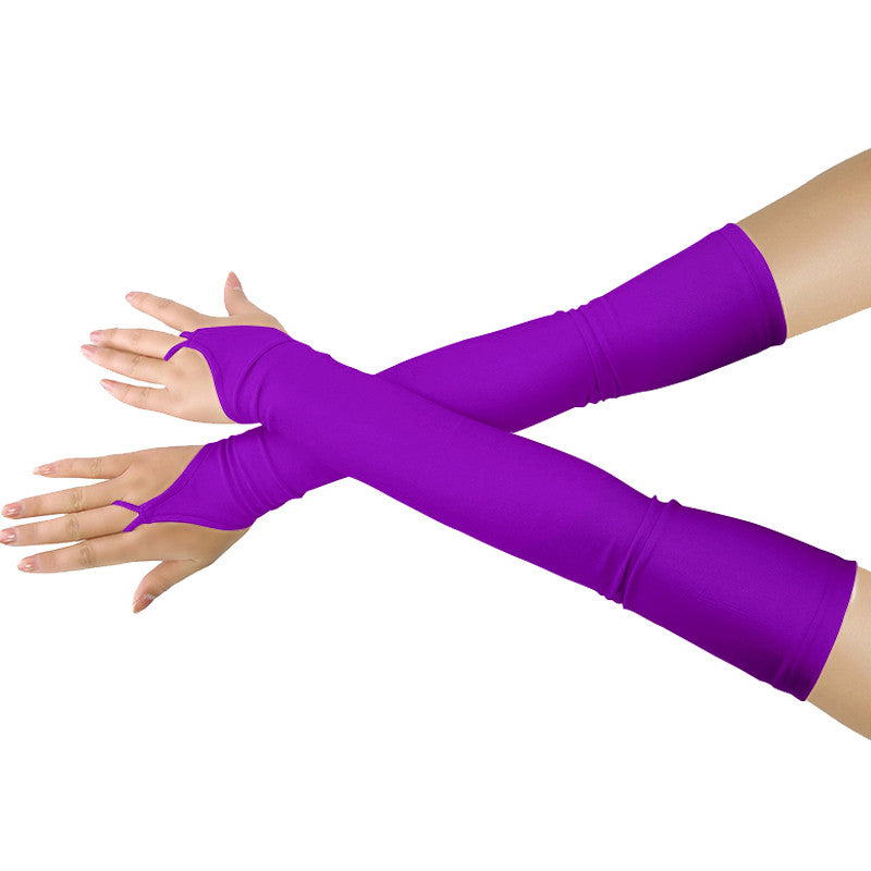 Elastic Satin Fashion Hook Fingerless Gloves
