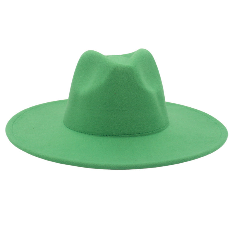 Large Brim Solid Color Cashmere Fashion Felt Jazz French Top Hat