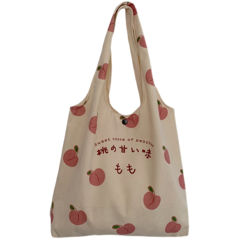 Peach Print Shoulder Bag Japanese Cute