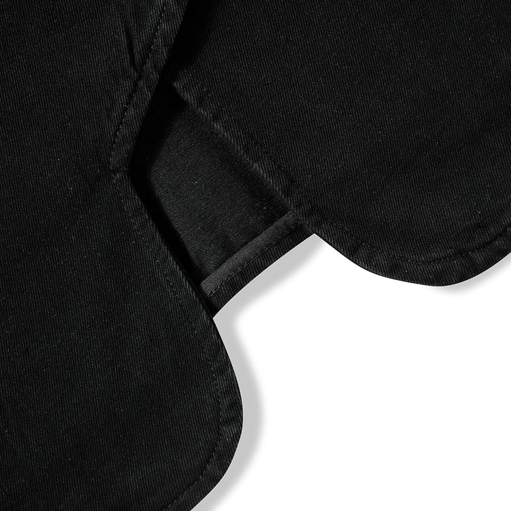 American Irregular Denim Black Men's Loose Casual Vest Summer Design Jacket