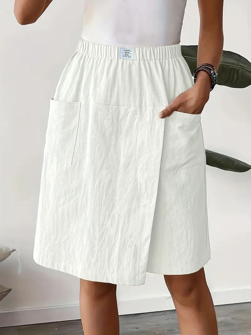 European And American Women's Clothing Pocket Casual Short Pantskirt