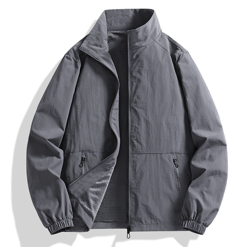 Casual Stand Collar Men's Top Outdoor Large Size Workwear