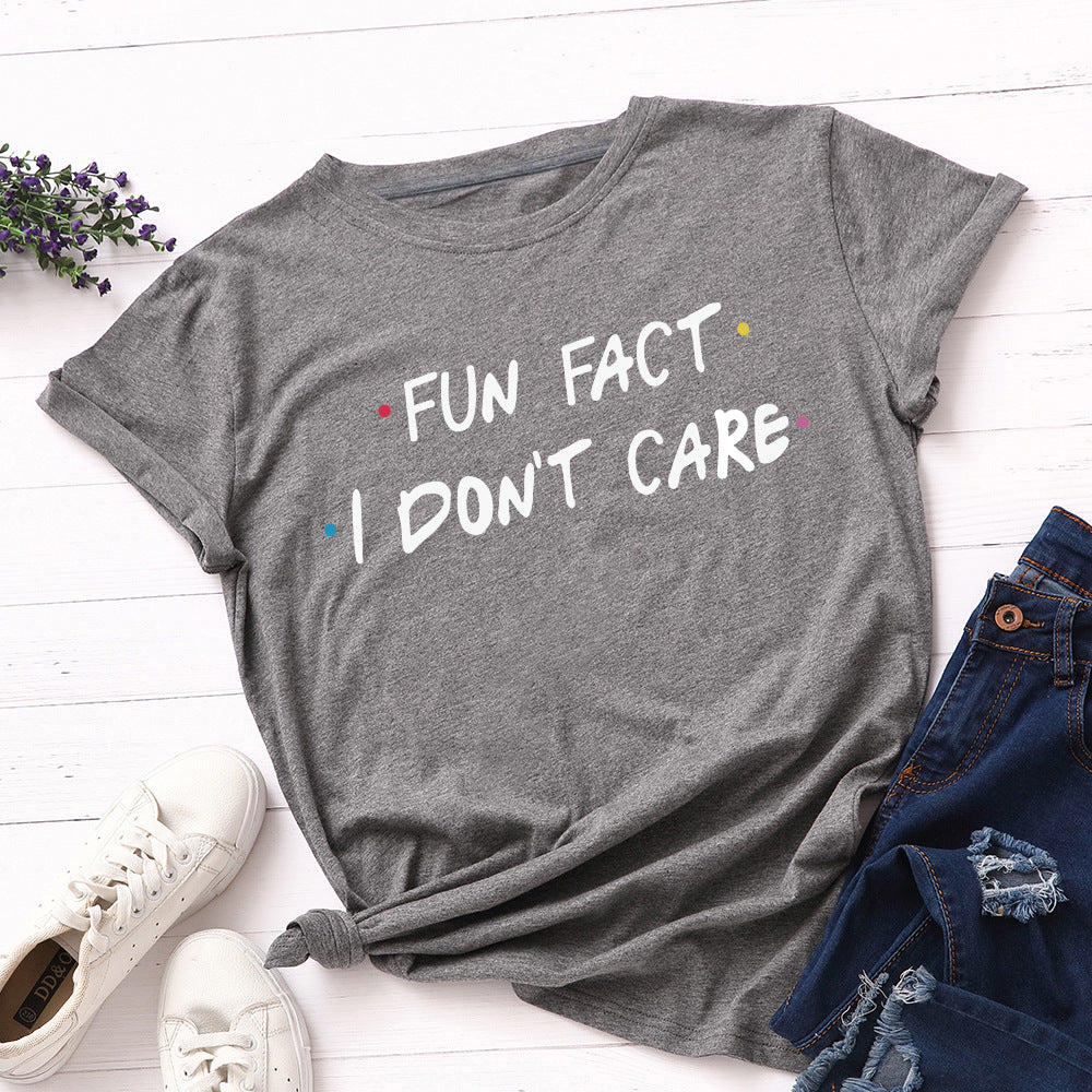 Women's Loose Round Neck Short Sleeve Cotton T-Shirt