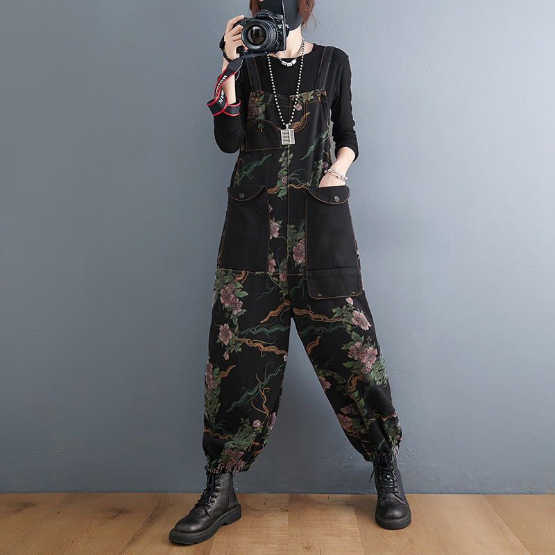 Plus Size Women's Pants Fat Mm Loose And Thin Wide Leg Jumpsuit