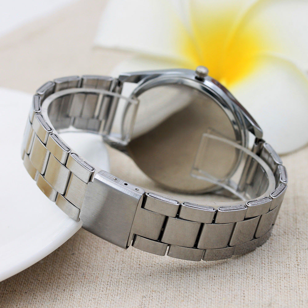Hot Sun Mønster Stål Ur Herre Quartz Ur