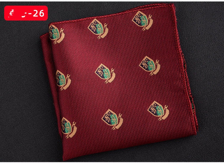 Men's Textured Retro Embroidery Jacquard Square Scarf