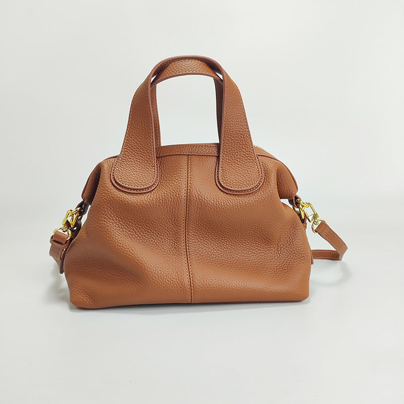 Genuine Leather Women's Bag Large Capacity First Layer Cowhide Portable Messenger Bag