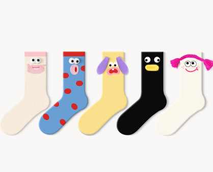 Ugly And Cute Fun Socks Mid Tube Stockings Cute