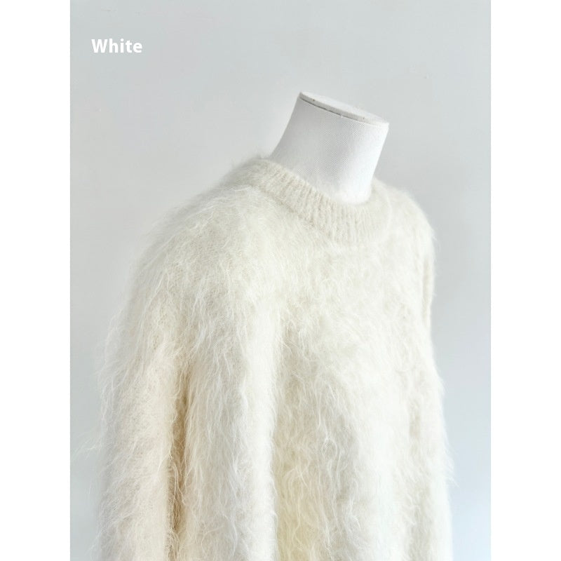 Autumn And Winter New Alpaca Round Neck Loose And Idle Knitted Sweater
