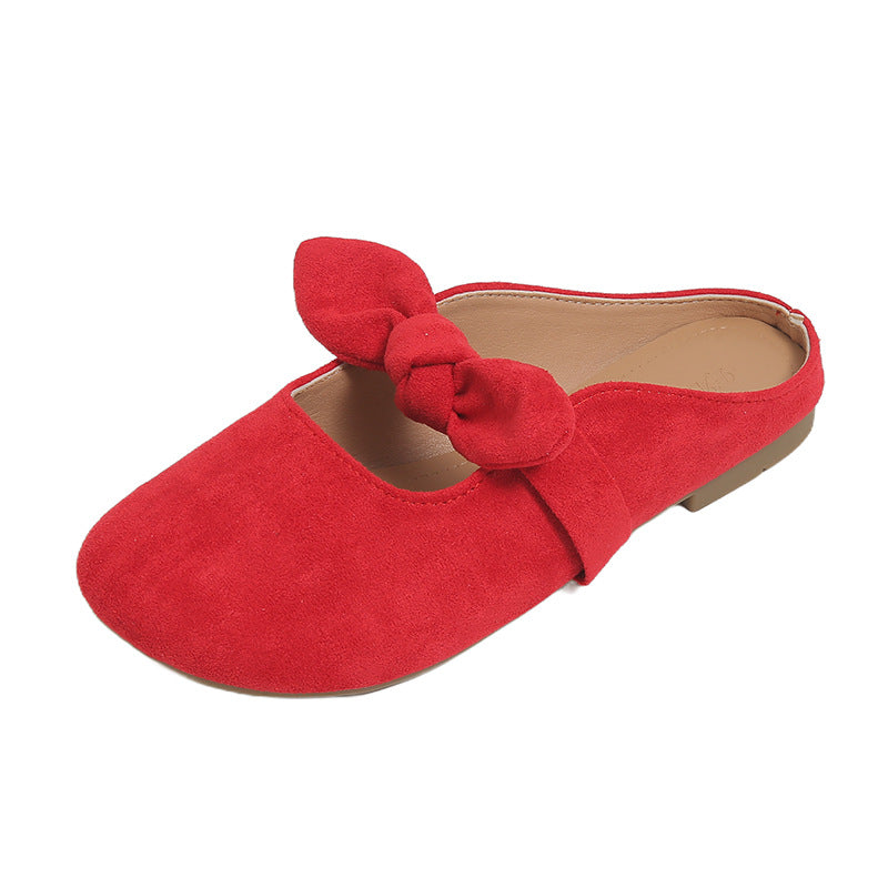 Plus Size Women's Shoes Bow Toe Half Slippers