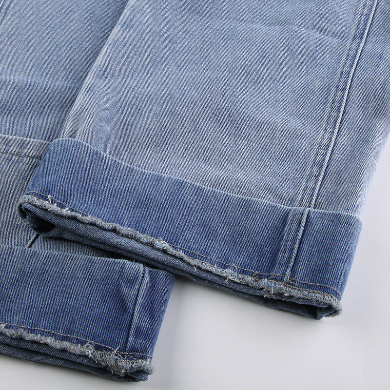 Women's Asymmetric Workwear With Pocket Jeans