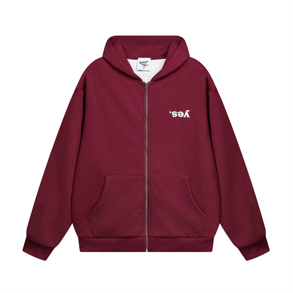Inverted Letter Patch Embroidered Men's Jacket