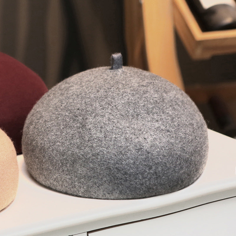 Wool Hat Painter Cap Knitted Pumpkin Hard Beret