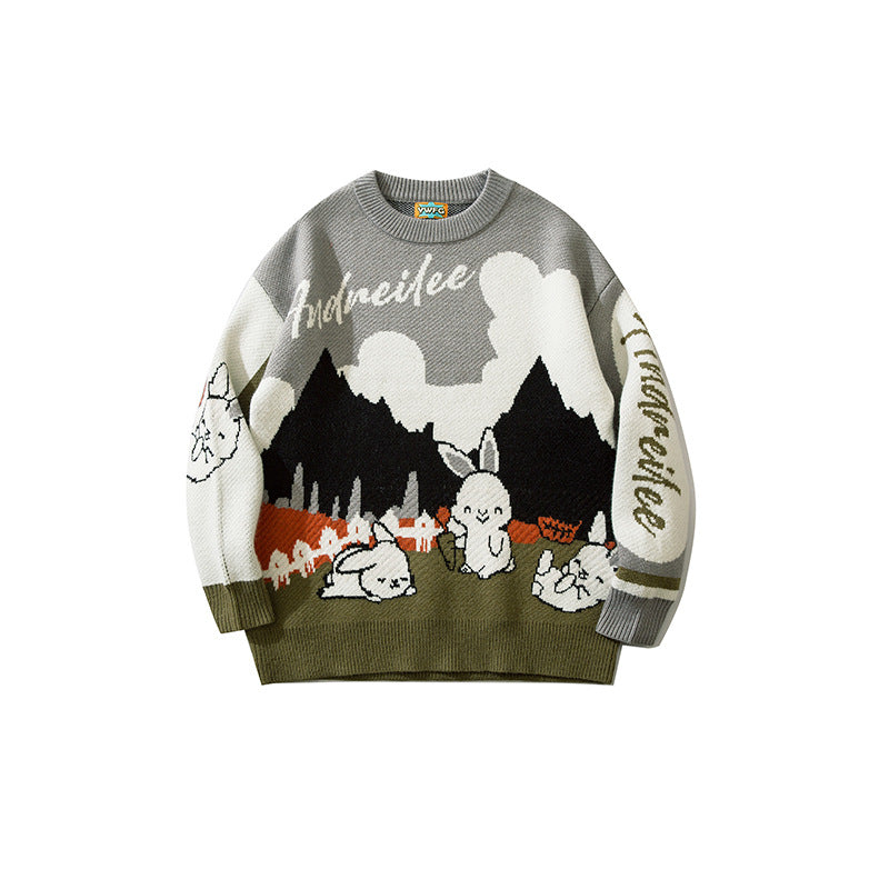 Men's Pullover Sweater Long Sleeve Loose Wool