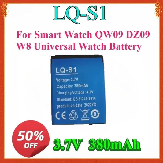 For Smart Watch QW09 DZ09 W8 Universal Watch Battery New for LQ-S1 3.7V 380Mah Smart Watch Battery Lithium Rechargeable Battery