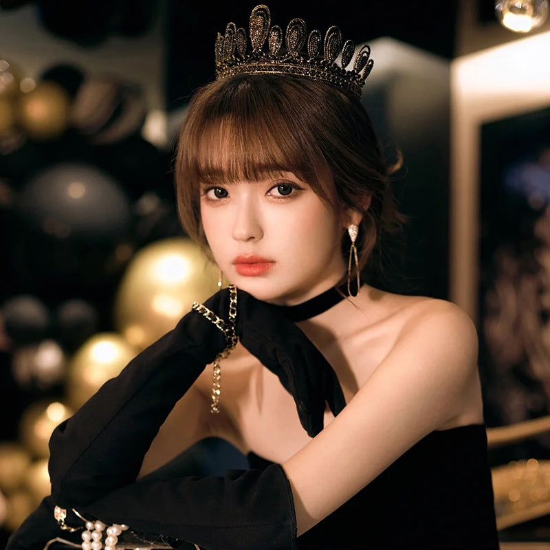 Vintage Black Luxury Crown Bridal Headwear