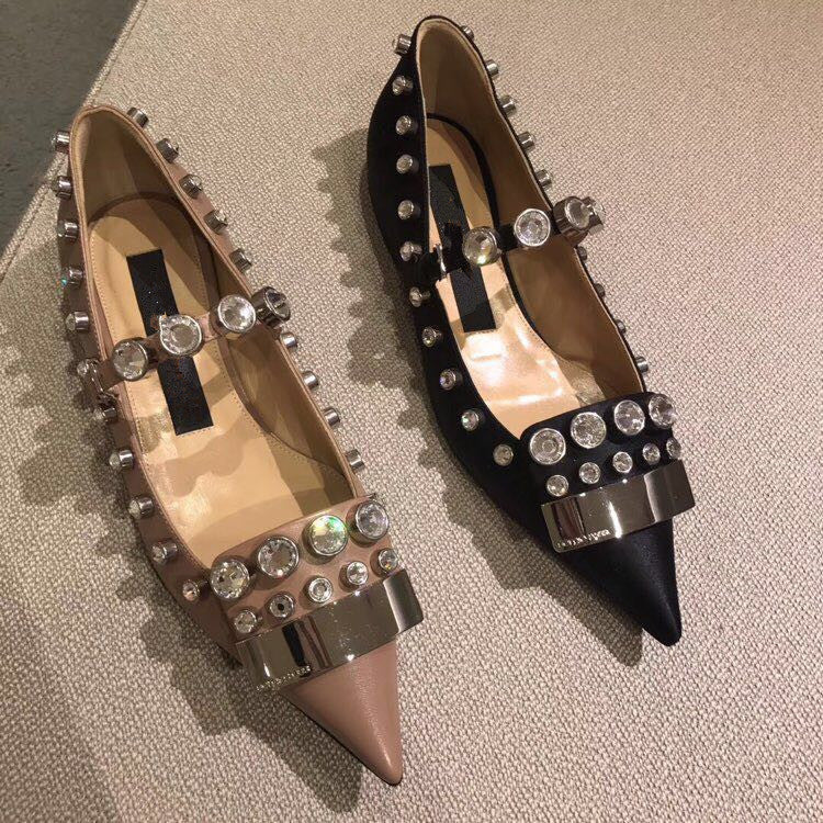 Pointed Toe Flat Shoes Baotou Single Shoes Women's Shoes Black