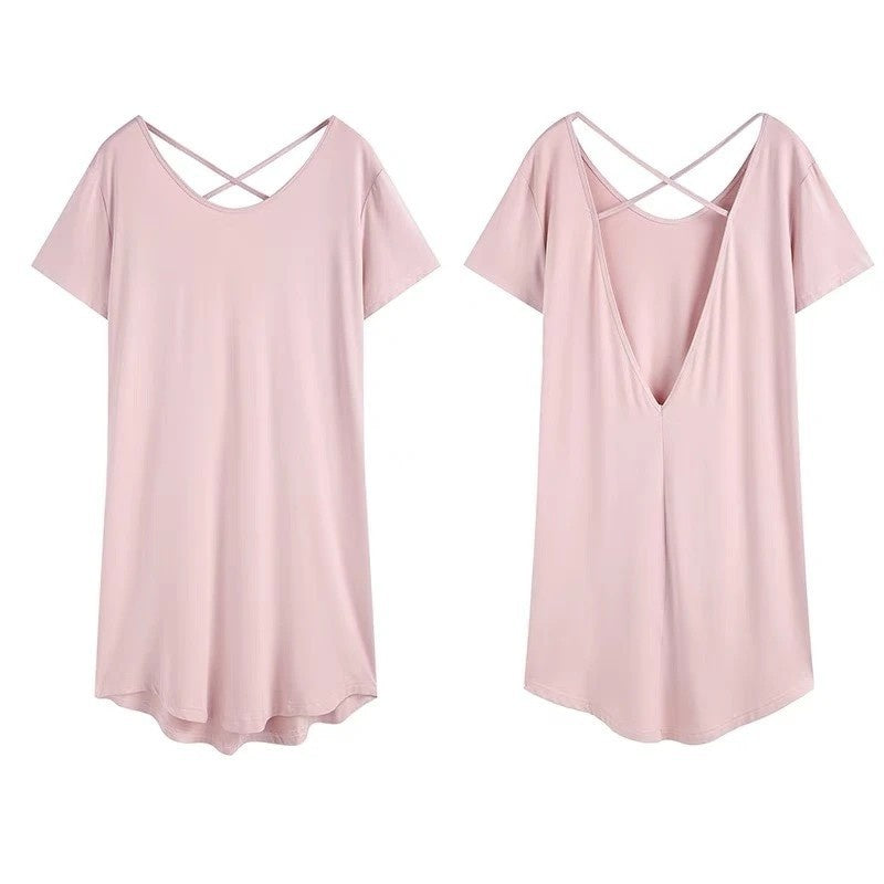 Summer Thin Homewear Cross-Back Mid-Length Skirt