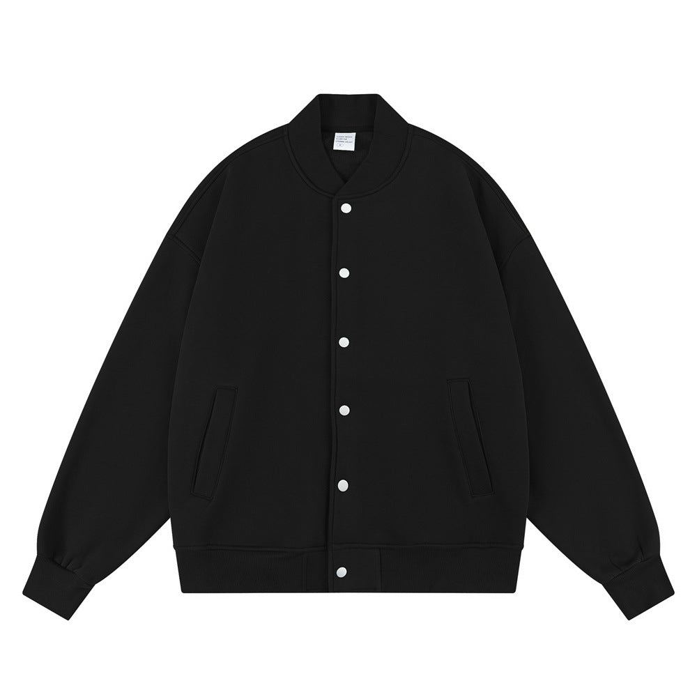American Style Loose Solid Color With Fur Baseball Uniform