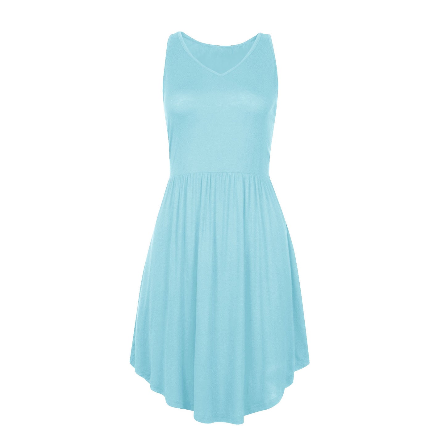V-neck Knitted High Waisted Vest Dress
