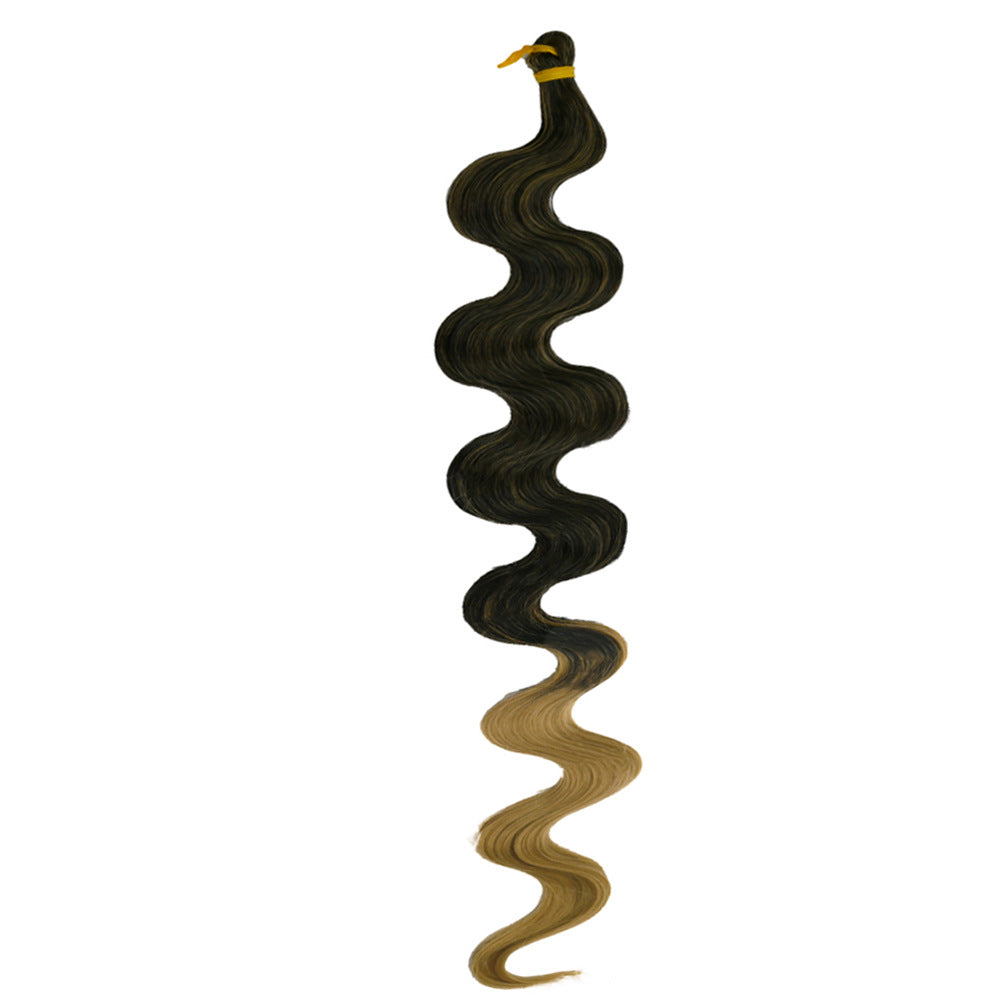 European And American Style Wig Wine Red Big Wave Chemical Fiber Braided Hair Crochet Hair Extension