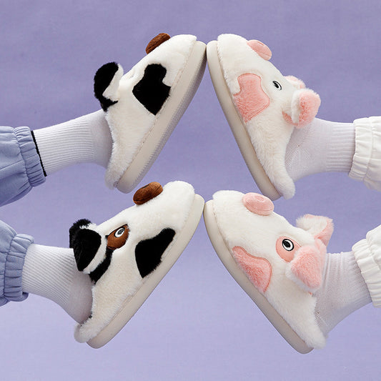 Cartoon Couple Cotton Slippers Women's Home Indoor Anti Slip